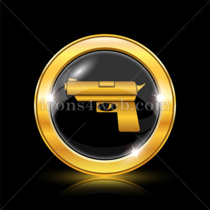 Gun golden icon. - Website icons