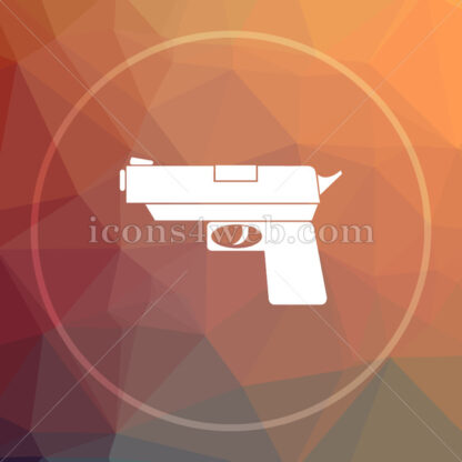 Gun low poly icon. Website low poly icon - Website icons