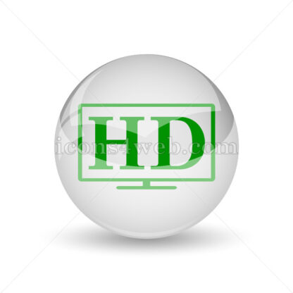 HD TV glossy icon. HD TV glossy button - Website icons
