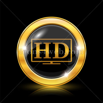 HD TV golden icon. - Website icons
