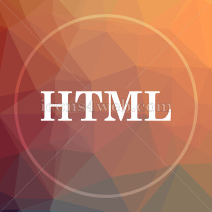 HTML low poly icon. Website low poly icon - Website icons