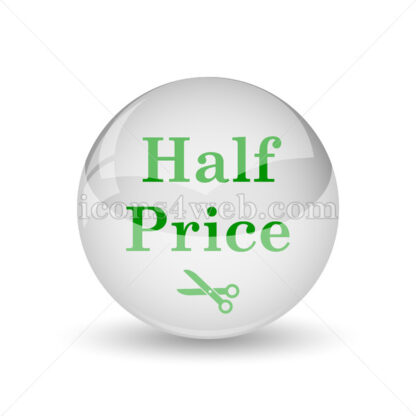 Half price glossy icon. Half price glossy button - Website icons