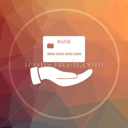 Hand holding credit card low poly icon. Website low poly icon - Website icons