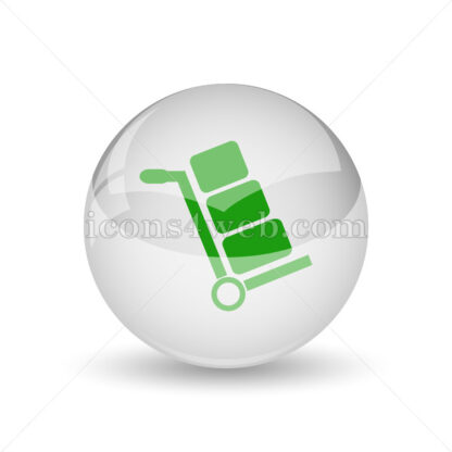 Hand truck glossy icon. Hand truck glossy button - Website icons