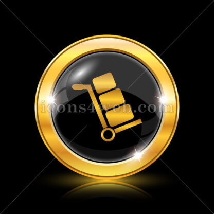 Hand truck golden icon. - Website icons