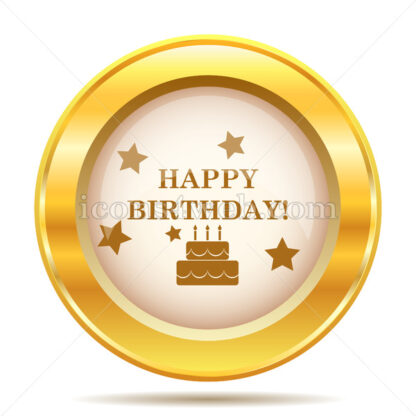 Happy birthday golden button - Website icons