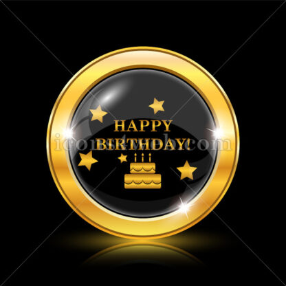 Happy birthday golden icon. - Website icons