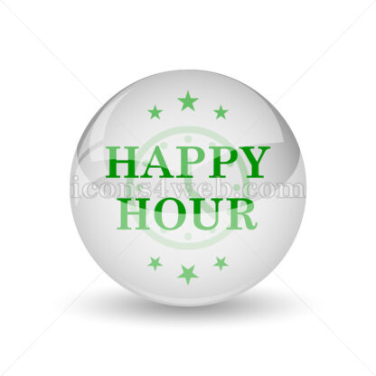 Happy hour glossy icon. Happy hour glossy button - Website icons