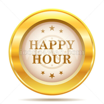 Happy hour golden button - Website icons