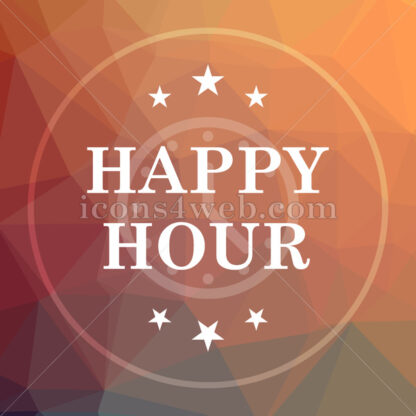 Happy hour low poly icon. Website low poly icon - Website icons