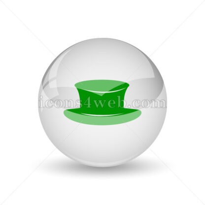 Hat glossy icon. Hat glossy button - Website icons