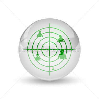 Headhunting glossy icon. Radar glossy button - Website icons