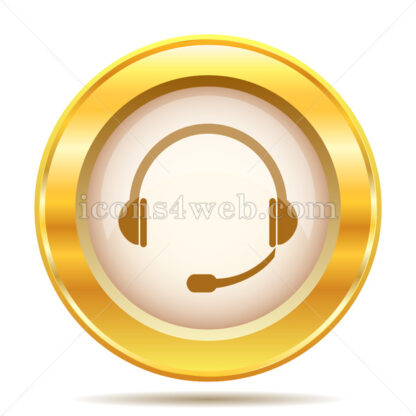 Headphones golden button - Website icons