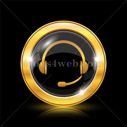 Headphones golden icon. - Website icons