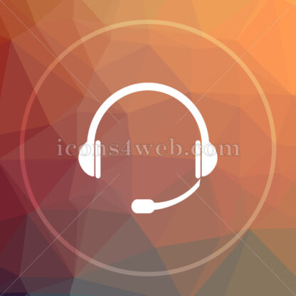 Headphones low poly icon. Website low poly icon - Website icons