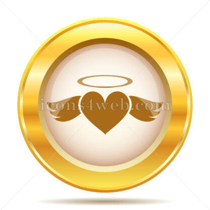 Heart angel golden button - Website icons