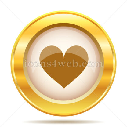 Heart golden button - Website icons