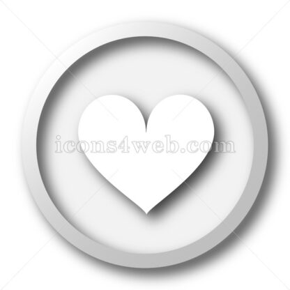 Heart white icon. Heart white button - Website icons