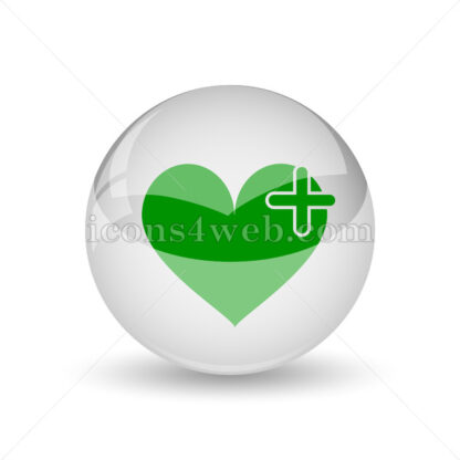 Heart with cross glossy icon. Heart with cross glossy button - Website icons