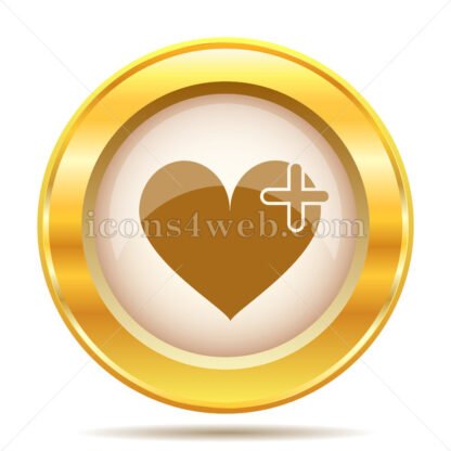 Heart with cross golden button - Website icons