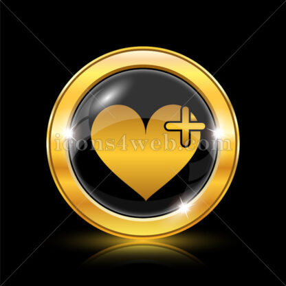 Heart with cross golden icon. - Website icons