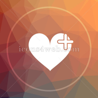 Heart with cross low poly icon. Website low poly icon - Website icons