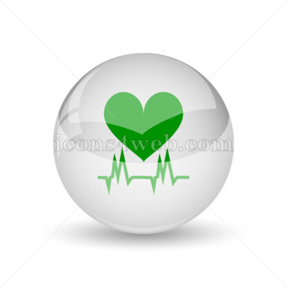 Heartbeat glossy icon. Heartbeat glossy button - Website icons