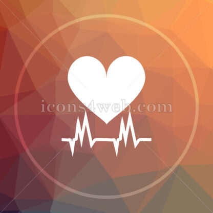 Heartbeat low poly icon. Website low poly icon - Website icons
