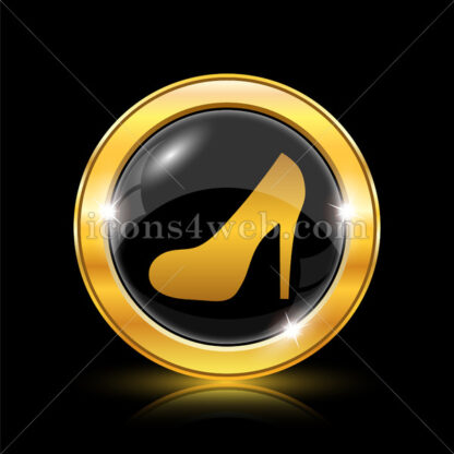 High heel golden icon. - Website icons