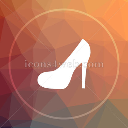 High heel low poly icon. Website low poly icon - Website icons