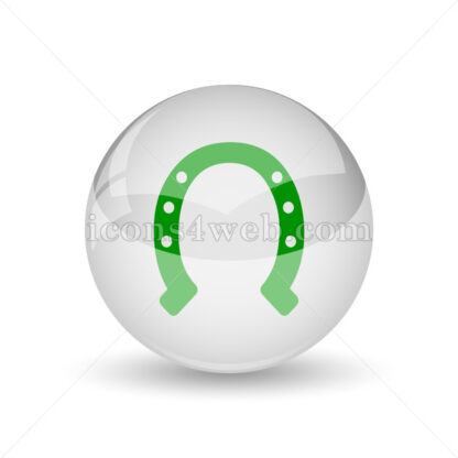Horseshoe glossy icon. Horseshoe glossy button - Website icons