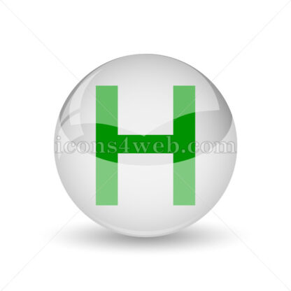 Hospital glossy icon. Hospital glossy button - Website icons
