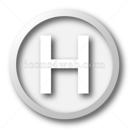 Hospital white icon. Hospital white button - Website icons