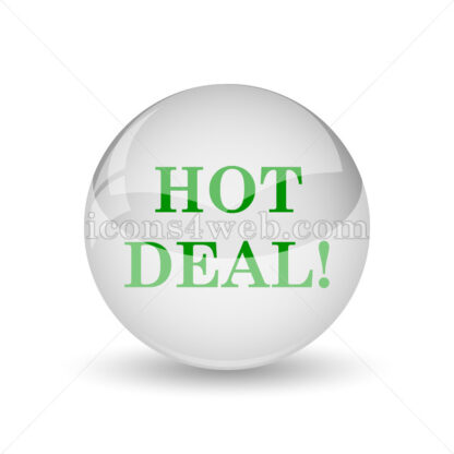 Hot deal glossy icon. Hot deal glossy button - Website icons