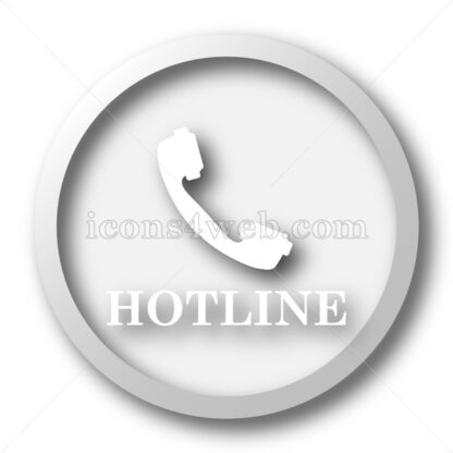 Hotline white icon. Hotline white button - Website icons
