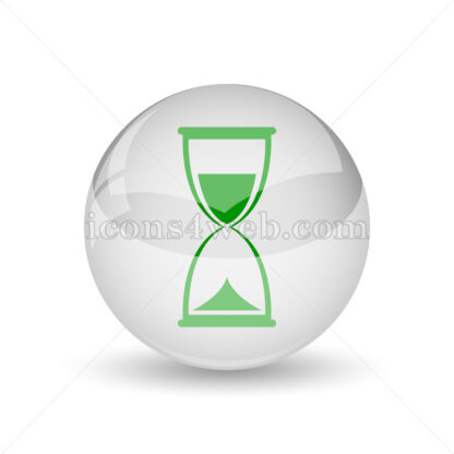 Hourglass glossy icon. Hourglass glossy button - Website icons