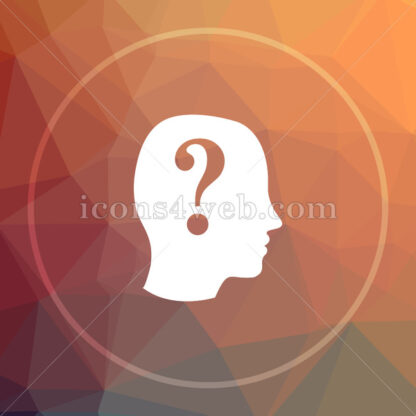 Human head with question mark low poly icon. Website low poly icon - Website icons