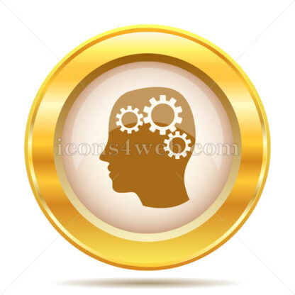 Human intelligence golden button - Website icons