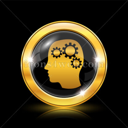 Human intelligence golden icon. - Website icons
