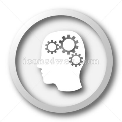 Human intelligence white icon. Brain white button - Website icons