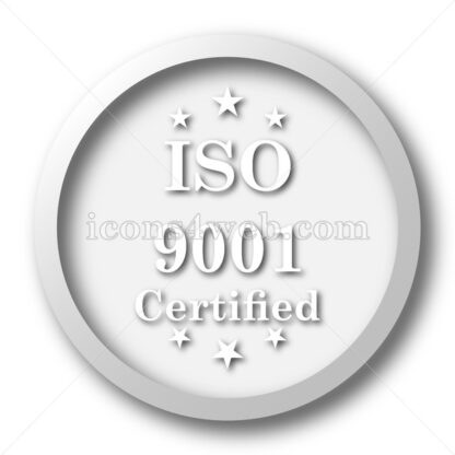 ISO9001 white icon. ISO9001 white button - Website icons