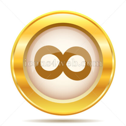 Infinity sign golden button - Website icons