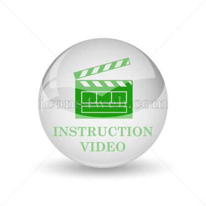 Instruction video glossy icon. Instruction video glossy button - Website icons