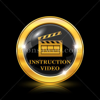 Instruction video golden icon. - Website icons