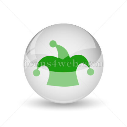 Jester hat glossy icon. Jester hat glossy button - Website icons