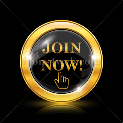 Join now golden icon. - Website icons