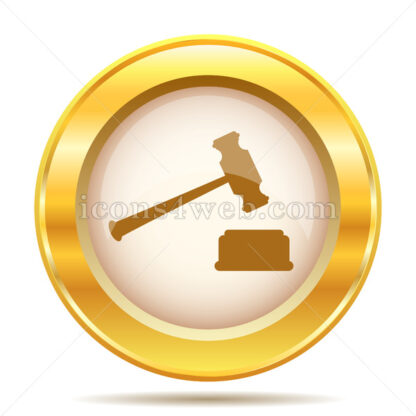 Judge hammer golden button - Website icons