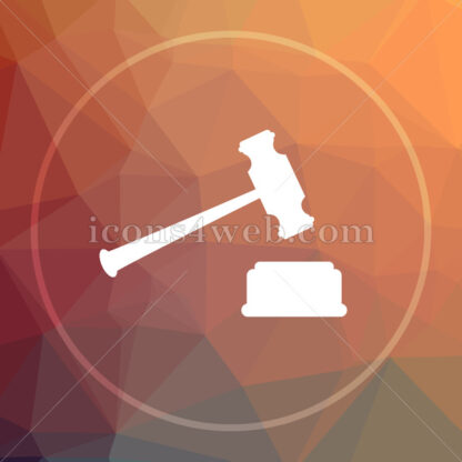 Judge hammer low poly icon. Website low poly icon - Website icons