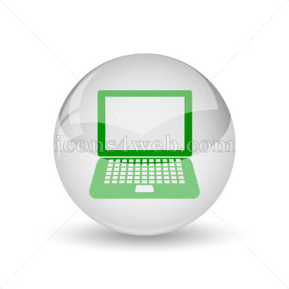 Laptop glossy icon. Laptop glossy button - Website icons