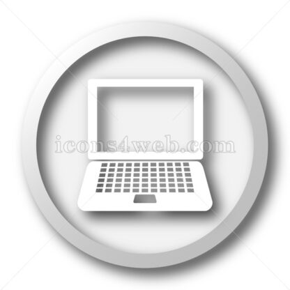 Laptop white icon. Laptop white button - Website icons